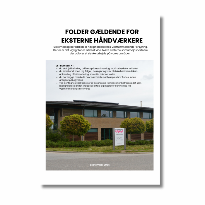 Folder gældende for eksterne håndværkere Forside til folder gældende for eksterne håndværkere